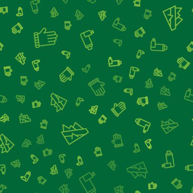 Noel eldiveni, dağ inişi ve termos kabını pürüzsüz desene ayarlayın. Vektör