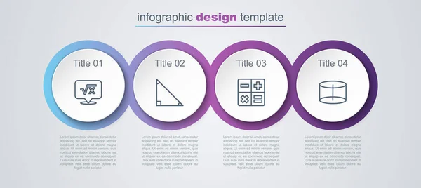 제곱근 삼각법 미적분학 기하학적 실린더를 합니다 비즈니스 그래픽 템플릿 Vector — 스톡 벡터