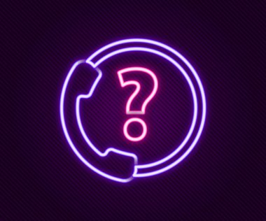 Parlayan neon hattı Telefon 24 saat destek ikonu siyah arkaplanda izole edildi. Tüm gün müşteri destek merkezi. Tam zamanlı çağrı servisi. Renkli taslak konsepti. Vektör