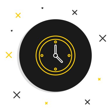 Satır Saat simgesi beyaz arkaplanda izole edildi. Zaman sembolü. Renkli taslak konsepti. Vektör