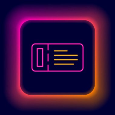 Siyah arka planda izole edilmiş gemi ikonu ile seyahat ettiği için parlayan neon hattı Cruise bileti. Yolcu gemisiyle seyahat edin. Cennete seyahatler. Renkli taslak konsepti. Vektör