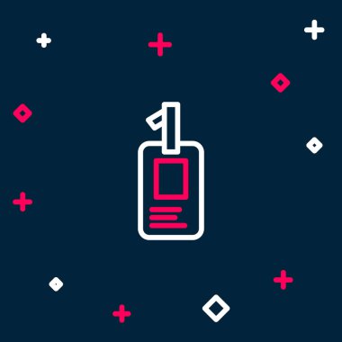 Mavi arkaplanda hat tanımlama simgesi izole edildi. Sunum için, şirketin kimliği için, reklam için kullanılabilir. Renkli taslak konsepti. Vektör