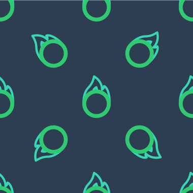 Line Circus ateş çemberi ikonu mavi arka planda izole edilmiş pürüzsüz desen. Ateş çemberi. Yuvarlak ateşli çerçeve. Vektör