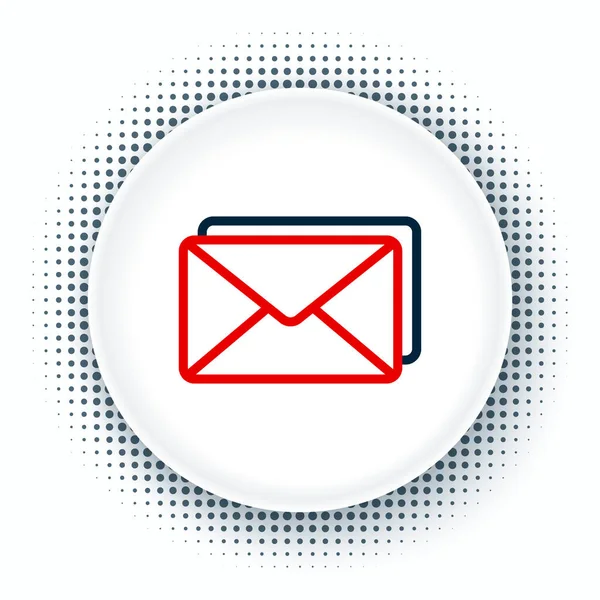 Ikona Obálka Čáry Izolovaná Bílém Pozadí Symbol Dopisu Mailem Barevný — Stockový vektor
