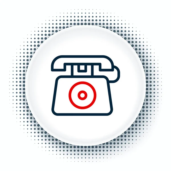 Linka Telefon Nouzovým Voláním 911 Ikona Izolované Bílém Pozadí Policie — Stockový vektor