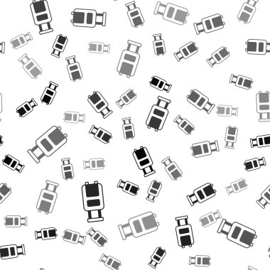 Seyahat simgesi için siyah bavul beyaz arka planda izole edilmiş pürüzsüz desen. Seyahat bagaj tabelası. Seyahat bagaj ikonu. Vektör