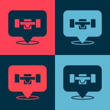 Pop Art Paten Tekerleği simgesi renk arkaplanında izole edildi. Kaykay süspansiyonu. Kaykay tekerleği. Vektör