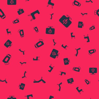 Set Armchair, , Sedative pills and Psychology, Psi on seamless pattern. Vector