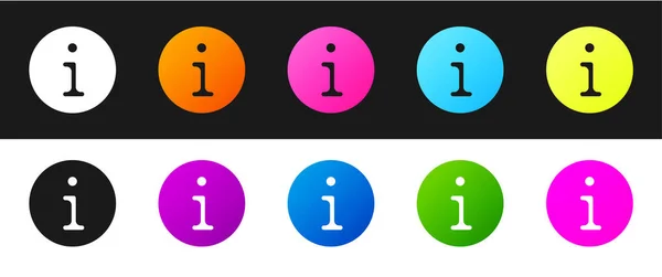 Setzen Sie Das Informationssymbol Isoliert Auf Schwarzem Und Weißem Hintergrund — Stockvektor