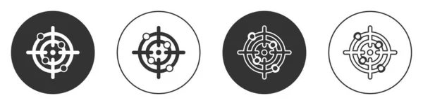 Black Target Sportovní Ikona Izolované Bílém Pozadí Vyčistěte Cíl Čísly — Stockový vektor