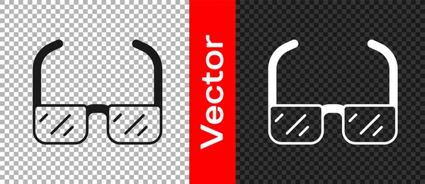 Das Symbol Der Schwarzen Schutzbrille Ist Auf Transparentem Hintergrund Isoliert — Stockvektor