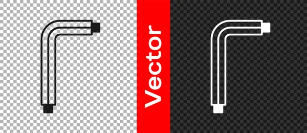Black Tool Inbusschlüssel Symbol Isoliert Auf Transparentem Hintergrund Vektor — Stockvektor