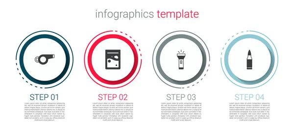 采购产品设置吹口哨 塑胶袋药物 闪光和子弹 业务信息模板 — 图库矢量图片