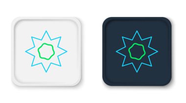 Çizgi Sun simgesi beyaz arkaplanda izole edildi. Yaz sembolü. Güneşli bir gün. Renkli taslak konsepti. Vektör