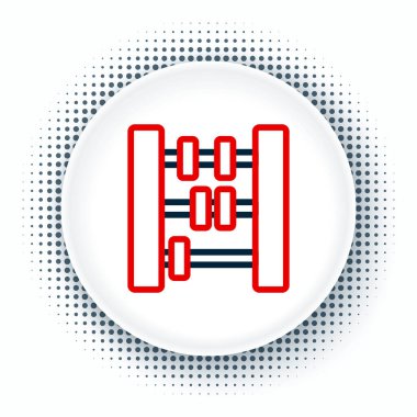 Çizgi Abaküs simgesi beyaz arkaplanda izole edildi. Geleneksel sayım çerçevesi. Eğitim işareti. Matematik okulu. Renkli taslak konsepti. Vektör