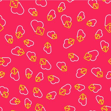 Satır Oyunu simgesi kırmızı arkaplanda izole edilmiş dikişsiz kalıp. Kumarhane kumarı. Vektör