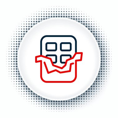 Çikolata çizgisi simgesi beyaz arkaplanda izole edilmiş. Renkli taslak konsepti. Vektör