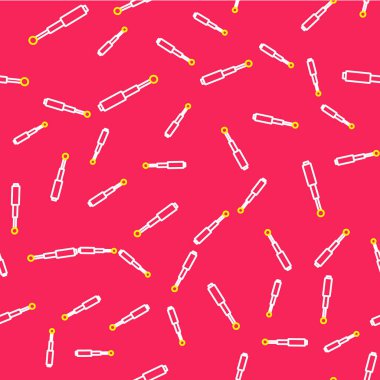 Teleskopik baton simgesi kırmızı arkaplanda izole edilmiş. Vektör