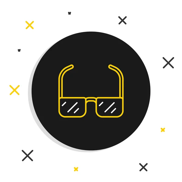 Linje Säkerhet goggle glasögon ikon isolerad på vit bakgrund. Färgstarkt skisskoncept. Vektor — Stock vektor