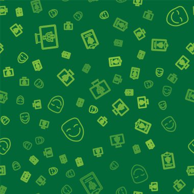 Çevrimiçi psikolog, komedi teatral maske ve psikoloji, Psi 'yi kusursuz düzende ayarla. Vektör