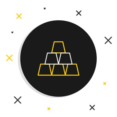 Satır Altın çubukları simgesi beyaz arkaplanda izole edildi. Bankacılık işi konsepti. Renkli taslak konsepti. Vektör