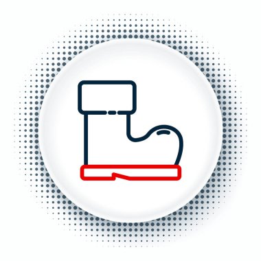 Çizmeye dayanıklı lastik bot simgesi beyaz arkaplanda izole edildi. Yağmurlu hava, balıkçılık, bahçe işleri için çizme. Renkli taslak konsepti. Vektör