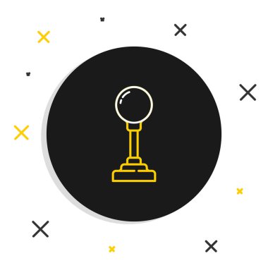 Oyun makinesi simgesi için Line Joystick beyaz arkaplanda izole edildi. Joystick oyun alanı. Renkli taslak konsepti. Vektör