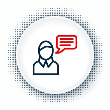 Konuşma balonu sohbet simgesi beyaz arkaplanda izole edildi. İleti simgesi. İletişim ya da yorum sohbet sembolü. Renkli taslak konsepti. Vektör