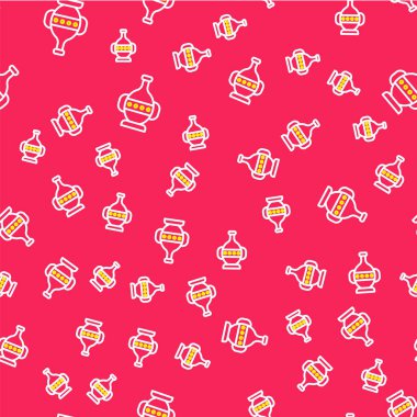 Eskiler 'in amfora simgesi kırmızı arkaplanda izole edilmiş. Vektör