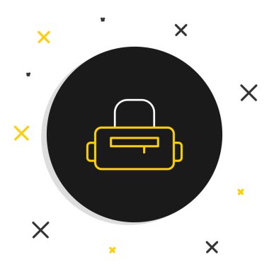 Çizgi Spor Torbası simgesi beyaz arkaplanda izole edildi. Renkli taslak konsepti. Vektör