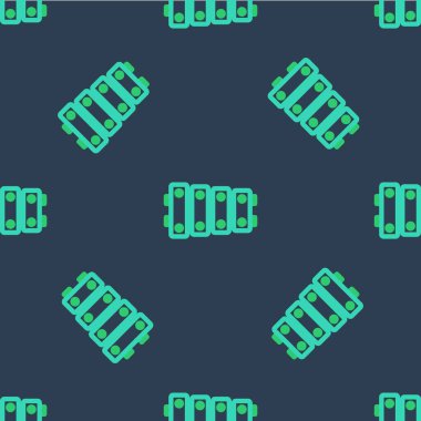 Hat ksilofon - 13 tahta çubuklu müzik aleti ve iki perküsyon tokmağı ikonu mavi arka planda izole edilmiş pürüzsüz desen. Vektör