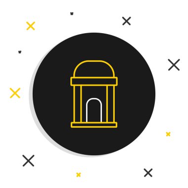 Beyaz arkaplanda Eski Mezar simgesi izole edildi. Mezarlık sembolü. Merhumun gömülmesi için mezarlık ya da mezarlık. Renkli taslak konsepti. Vektör