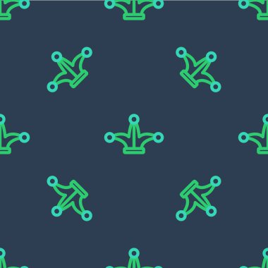 Çizgi Joker kart simgesini oynuyordu. Mavi arkaplanda kusursuz desen izole edildi. Çanları olan soytarı şapkası. Kumarhane kumarı. Vektör