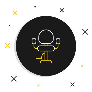 Berberlik koltuğu simgesi beyaz arkaplanda izole edilmiş. Berber koltuğu tabelası. Renkli taslak konsepti. Vektör