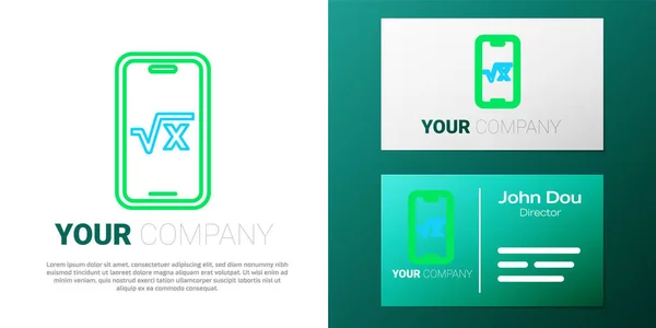 Línea Raíz Cuadrada Del Icono Del Glifo Aislado Sobre Fondo — Archivo Imágenes Vectoriales