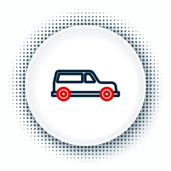 Line Hearse Car Icon Isolated White Background Colorful Outline Concept — Stock Vector