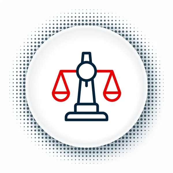 Line Scales Justice Symbol Isoliert Auf Weißem Hintergrund Symbolbild Gericht — Stockvektor
