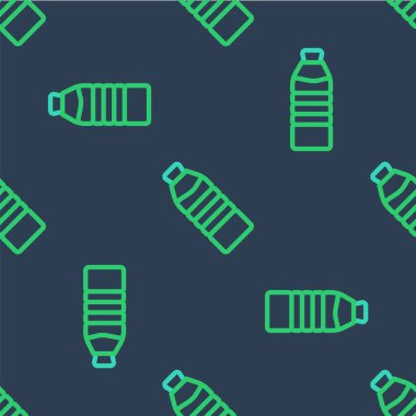 Bir şişe su ikonu mavi arka planda izole edilmiş. Soda su içme tabelası. Vektör