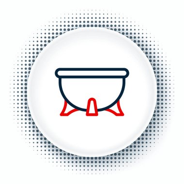 Cadılar Bayramı çizgi cadı kazan ikonu beyaz arka planda izole. Mutlu Cadılar Bayramı Partisi. Renkli taslak konsepti. Vektör