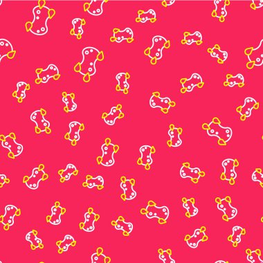 Sünger çizgisi simgesi kırmızı arkaplanda izole edilmiş. Bulaşık yıkamak için bir tutam Bast. Temizlik servisi logosu. Vektör