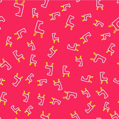 Kol Koltuğu simgesi kırmızı arkaplanda izole edilmiş. Vektör