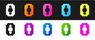 Sirk bileti simgesini siyah beyaz arkaplanda ayır. Eğlence parkı. Vektör