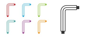 Beyaz arkaplanda siyah araç allen tuşları simgesi izole edildi. Simgeleri renklendirin. Vektör