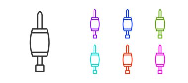 Siyah çizgi tornavida simgesi beyaz arkaplanda izole edildi. Servis aracı sembolü. Simgeleri renklendirin. Vektör