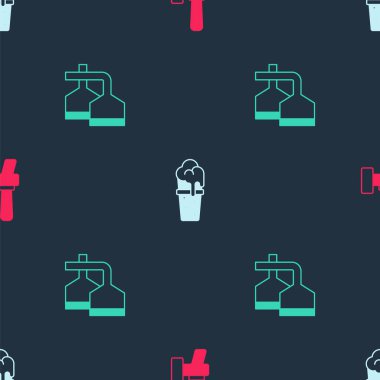 Bira musluğunu, bir bardak birayı ve demleme işlemini kusursuz bir şekilde ayarla. Vektör