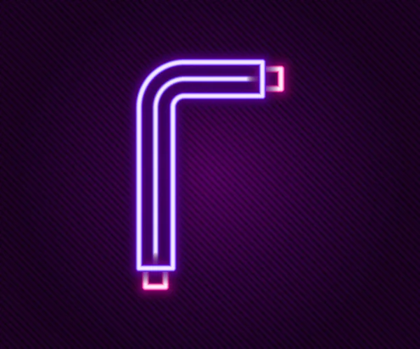 Świecące Neon Linii Narzędzie Allen Klucze Ikona Izolowane Czarnym Tle — Wektor stockowy