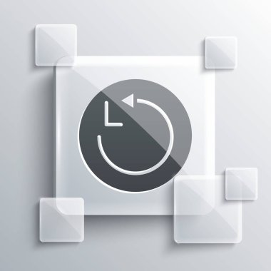 Gri yarıçap simgesi gri arkaplanda izole edildi. Kare cam paneller. Vektör