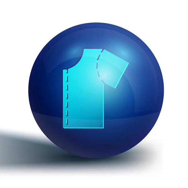 Kék Varrás minta ikon elszigetelt fehér háttér. Varráshoz használt jelölések. Kék kör gomb. Vektor — Stock Vector