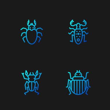 Kolorado böceği, Böcek geyiği ve... Renk simgeleri. Vektör