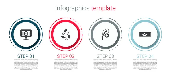 Set DNA symbol, Virus, Leaf or leaves and Blood test and virus. Business infographic template. Vector — Stock Vector